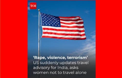 The US has issued a sudden level-2 travel  warning to India