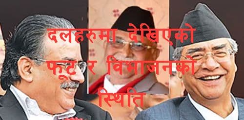 दलहरुमा देखिएको फुट र बिभाजनको स्थिति