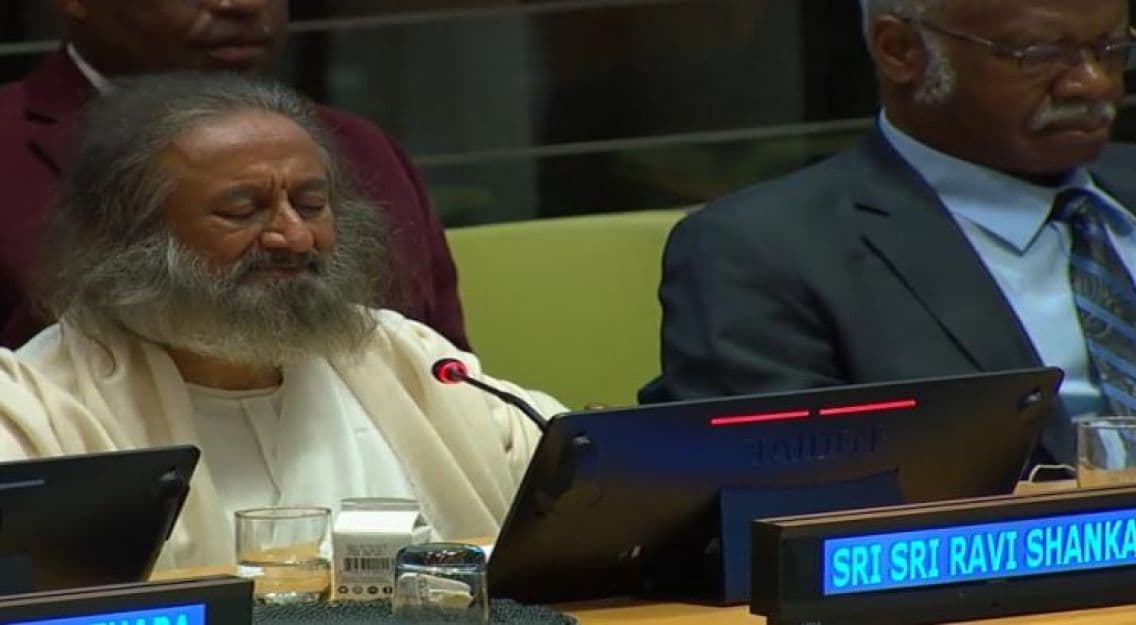 Meditation brings tranquility at UN headquarters consumed by global turmoil