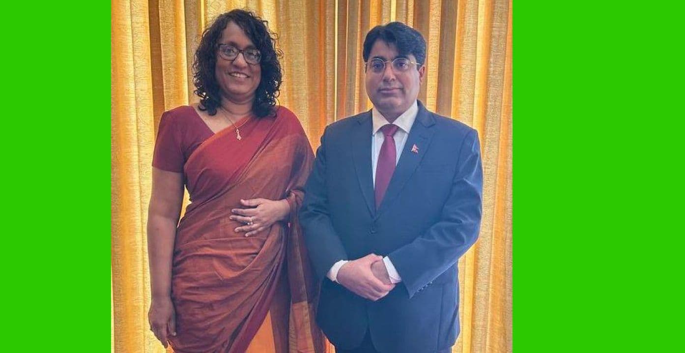 सांसद एकनाथ ढकालद्वारा श्रीलंकाली प्रधानमन्त्री हरिणी अमरासुरियासंग भेट