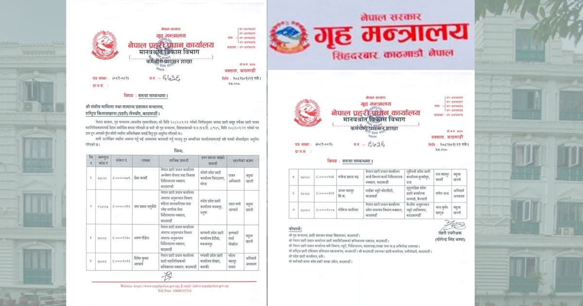प्रहरीका सात डिआइजी सरुवा