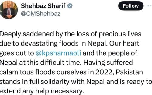 Pakistan stands in full solidarity 
with Nepal