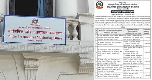 आधा दर्जन निर्माण व्यवसायी तथा आपूर्तिकर्ता कालोसूचीमा