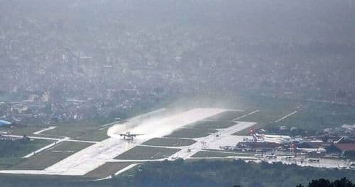 वर्षाका कारण त्रिभुवन विमानस्थलका उडान स्थगन