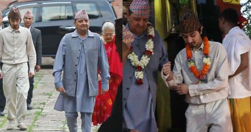 पूर्वराजाको परिवारद्वारा चतुर्व्यूह नारायणधाम मन्दिरमा पूजाअर्चना