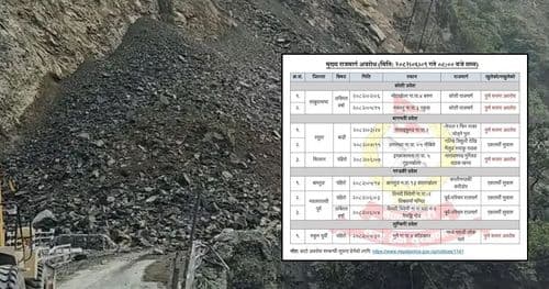 बाढी र पहिरोका कारण विभिन्न राजमार्ग