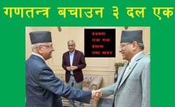 गणतन्त्र बचाउन ३ दल एक