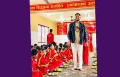 आश्रमका बालबालिकासँग जन्मदिन
