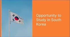 Opportunity to Study in South Korea