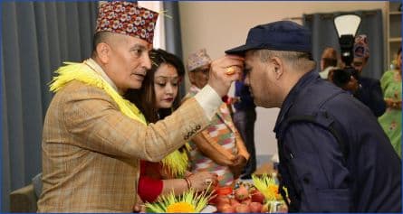 प्रहरी महानिरीक्षकद्वारा टीका तथा प्रसाद प्रदान